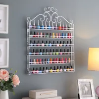6-Tier Metall Nagellackstaender Nagellack Display Regal Wandregal Nagellack Organisator Lippenstiftstaender Aufbewahrung Damen Geburtstag Geschenk (Wei?)