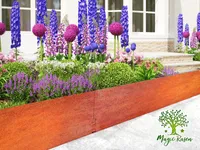 Rasenkante H-200mm L-12m Cortenstahl 2mm Edelrost Mähkante Beeteinfassung Metall Rostig Corten
