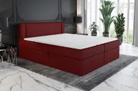 Boxspringbett ARO 140x200 mit 2 Bettkästen, Bonell-Matratze und Topper. Farbe: Rot.