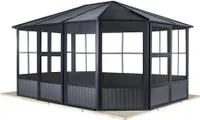 Sojag Alu Pavillon Kaltwintergarten Charleston 1212 anthrazit 384x384x281 cm