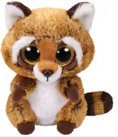 TY Beanie Boos 15cm Glubschi Rusty Waschbär braun Glitzeraugen Stofftier Neu