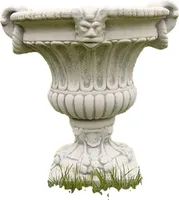 Schöne Große Amphore aus Steinguss perfekt für den Garten die Terrasse oder den Vorgarten ist Frostfest Witterungsbeständig und Neu 68cm H, PO-545