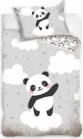Povlečení bavlna do postýlky Panda na obláčku 100x135, 40x60 cm