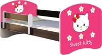 ACMA Jugendbett Kinderbett Junior-Bett Komplett-Set mit Matratze Lattenrost und Rausfallschutz Wenge 16 Sweet Kitty 2 140x70