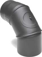 Raik Rauchrohrbogen / Ofenrohr 130mm - 0° - 90° mit Reinigungsöffnung gussgrau