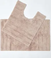 HOMESCAPES Badematten Set 2tlg Spa Surpreme Beige