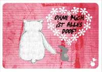 Postkarte MainSpatzen "Ohne Mich ist alles doof!"
