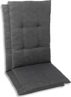 GO-DE Textil, Sesselauflage Hochlehner, 2er Set, Farbe: grau, Maße: 118 cm x 48 cm x 5 cm, Rueckenhoehe: 70 cm
