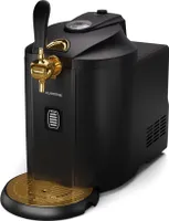 Klarstein Zapfanlage mit Kühlung - Bierzapfanlage 5L Fass, UltraFast Cooling, Einstellbare Temperatur, CO2-Kartuschensystem, LCD-Anzeige, Schwarz-Gold