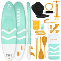 Stand Up Paddling Board zielone z wysokiej jakości akcesoriami – HUIIKE | Nadmuchiwane Sup Board z wielofunkcyjnym wiosłem i siedzeniem kajakowym