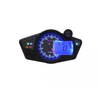 Tachometer KOSO Digital Cockpit RX1N GP Style Drehzahlmesser mit ABE, schwarz / blaues Display universal für Motorrad Quad Roller