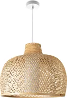 Deckenlampe Bambus Hängeleuchte Boho Wohnzimmer Korblampe Hängend Vintage E27 Leuchten Farbe / Größe  Natur (Ø52 cm)