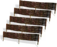 5 Stück Weidenzaun, Beeteinfassung aus Weide (L120xH20 cm), Grenze des Rabatts, Palisade aus Weide, Natürlicher Beeteinfassung Weide