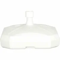 Stojan na dáždniky 50 l, plniteľný, s rolkou, biely polyetylén-HD, pre tyče dáždnikov 35-55 mm