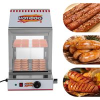 Elektrischer Hot Dog Wärmeschrank, Wärmeschrank für Hotdogs, Elektrischer Hot Dog Steamer, Silber