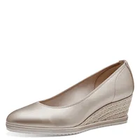 Tamaris Damen Pumps Lack Metallic Keilabsatz Bastoptik 1-22305-42, Größe:39 EU, Farbe:Gold
