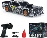 JIABAILE RTR 1/43 2,4G 4WD Drift RC-Auto Mini Race LED-Licht Funksteuerung On-Road-Rennfahrzeugmodell Outdoor Spielzeug Auto, Schwarz Ohne Gyro