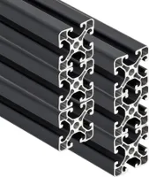 SCHMIDT systemprofile 6 Stück 2000mm Aluminium-Profil 40x40mm Nut 8 Strebenprofil Anthrazit 4040 Aluprofil Konstruktionsprofil 2m