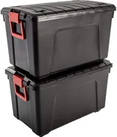 IRIS OHYAMA Multi Box 110 Gr. L Liter - 2er Set, schwarz-rot 6169