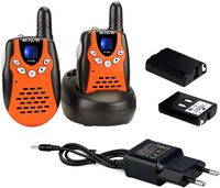 Retevis RT602 Detská vysielačka PMR446 s batériami, 8-kanálová baterka VOX, darčeky pre hračky na 3-12 rokov (balenie 2 ks, oranžová)