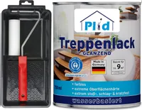 Plid Treppenlack + Anstreichset ,75L Farblos glänzend, für ca. 9m² /Treppensiegel