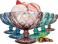 6 bunte Eisbecher 300ml Eisgläser Dessertgläser Cocktailgläser Martinigläser