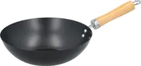 pánev wok 25 cm ocel/dřevo černá/bílá