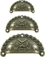 5 Muschel-Griffe Schubladengriffe Möbelgriffe Muschelgriff bronze Größenwahl, Größe:M = 68 x 36 x 12 mm