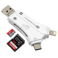 4 in 1 Externer Kartenleser USB Micro SD & TF Kartenleser Adapter für iPhone / IPad Mac / Android / Windows PC