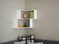 Skye Decor, Halbmond- Bulut WTN, Weiß, Wandregale, 55,4x45x14,5 cm, 100% Melaminbeschichtete Partikelplatte