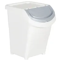 vidaXL Odpadkový koš s víkem 3 ks stohovatelný bílý PP 120 l
