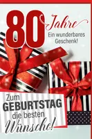 80. Geburtstag - Glückwunschkarte im Format 11,5 x 17 cm - Rote Schlei