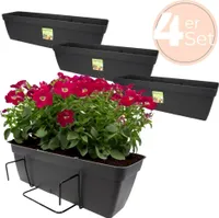 4x Blumenkasten Balkongeländer Balkon Blumenkasten Balkonkasten mit Halterung Balkonkasten Geländerkästen Balkonkasten mit Wasserspeicher 50 cm