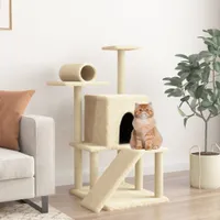 Drapak z sizalowymi słupkami do drapania kremowy 110,5 cm
