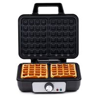 alpina Waffeleisen - Waffeln Maschine - Waffle Maker mit Antihaftbeschichtung - Belgisches Waffeleisen für 2 Waffeln - Waffelmaker 1000W - Waffeleisen Klein - Schwarz