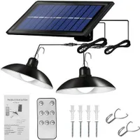 LED Außen-Deckenleuchte Solar Pendelleuchte, Solar-Hängelampe mit Fernbedienung