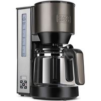 Black + Decker BXCO 1000 E Filterkaffeemaschine Edelstahl-Finish mit Anti-Fingerprint, 1,25 l Glaskanne, Warmhaltefunktion, Permanentfilter, Anti-Tropf-System, Timer, 1.000 Watt