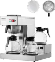 Kommerzielle Filterkaffeemaschine Kaffeemaschine 3 Glaskaraffen Edelstahl
