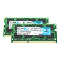 BRAINZAP 16GB DDR3 RAM SO-DIMM PC3L-12800S 2Rx8 1600 MHz 1.35V CL11 Notebook Laptop Arbeitsspeicher (2x 8GB)