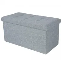 Hocker mit Stauraum, hellgrau, 76x38x38cm
