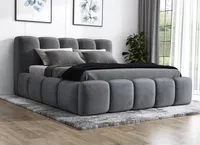 Polsterbett SONIC -OM 90 x 200 mit Bettkasten. Farbe: Grau