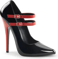 DOMINA-442 Damen Pumps von Devious, Schwarz-Rot EU 39, US 9