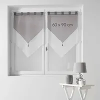 Kurze Gardinen DUO, mit Schlaufen und Fransen, Voile, 2er-Set