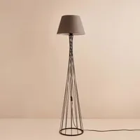 Opviq, AYD-3498, Stehlampe, 100 % Stoff, Braun, 38 x 38 x 144 cm