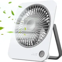 Tischventilator, Mini Tragbarer Wiederaufladbarer USB Kleiner Ventilator, 180° Klappbarer, 4 Geschwindigkeiten Desk Fan für Büro, Zuhause, Camping-Weiß