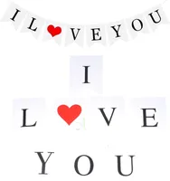 Girlanda Baner I Love You Czerwone Serce Na  Zaręczyny