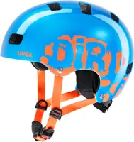 UVEX Kid 3 Kinderfahrradhelm, dirtbike blue orange, Größe M-L (55-58 cm), für Fahrrad, Scooter, Inliner und Skateboard