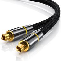 CSL Toslink Kabel mit Metallstecker und Nylonmantel Lichtwellenleiter / Optisches Audiokabel