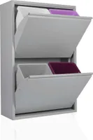 Betten-ABC Refina platzsparender Mehrzweckschrank aus pflegeleichtem Metall, Farbe: Grau, Liter: 4 x 15 L