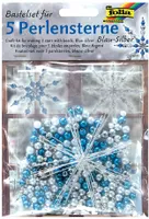 folia Perlensterne-Set 340-teilig blau / silber / perlweiß